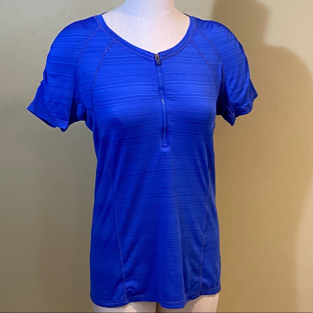 ATHLETA Top 1/4 Zip L Blue